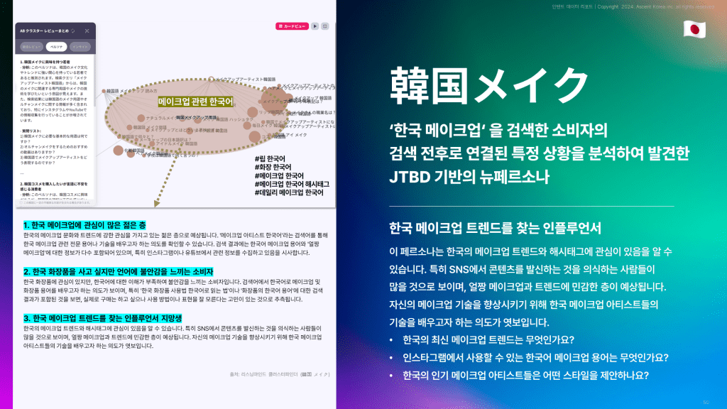 길었던 여름이 가고 선선한 가을이 다가오는 9월, 소비자들은 ‘가을 피부 관리’와 더불어 어떤 고민을 하고 있을까요? 소비자들의 고민과 니즈에 기반하여 발생하는 검색 데이터로 확인해본 내용을 리포트로 만나보세요. 이번 리포트는 한국 소비자와 일본 소비자의 ‘가을 피부 고민’, 그리고 색조(메이크업) 관련 인텐트 데이터를 함께 준비했습니다.